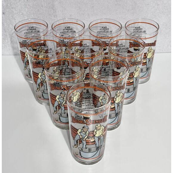 Vintage 90’s Jack Daniel’s Bung Slinger Drinking Recipe Glass Set - Picture 3 of 6
